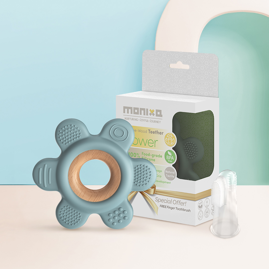 Silicone-Wood Teether – Flower