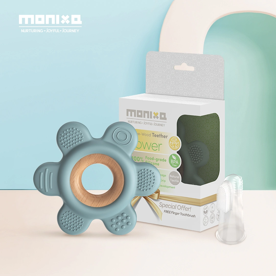 Silicone-Wood Teether – Flower