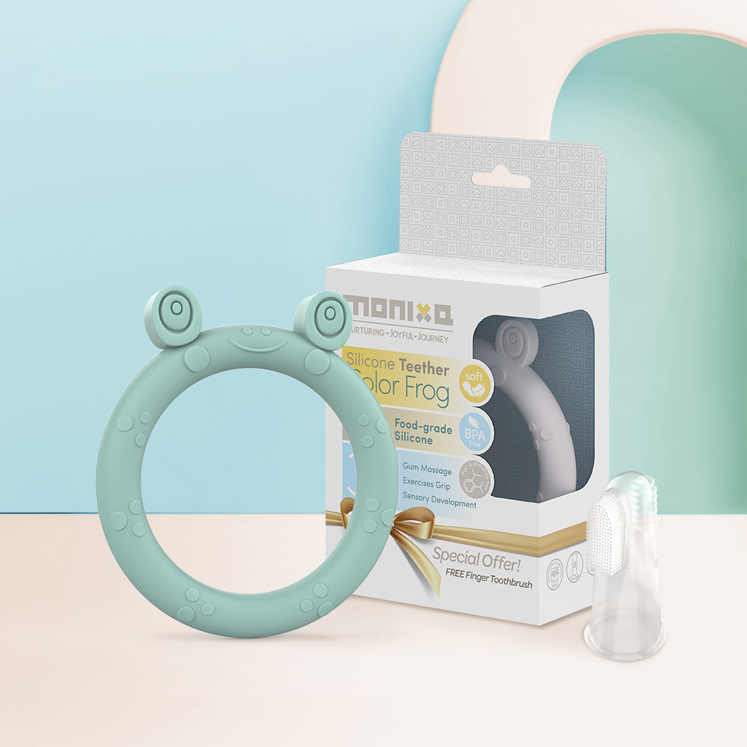 عضاضة سيليكونية - ضفدع ملون